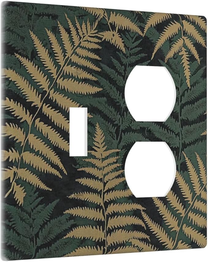 Wallplates Botanical Fern Green Leaf Forest 1 Toggle 1 Duplex Switch Plate Electrical Gfci Faceplate Decorative Light Switch Covers For Bed Room Home Decor