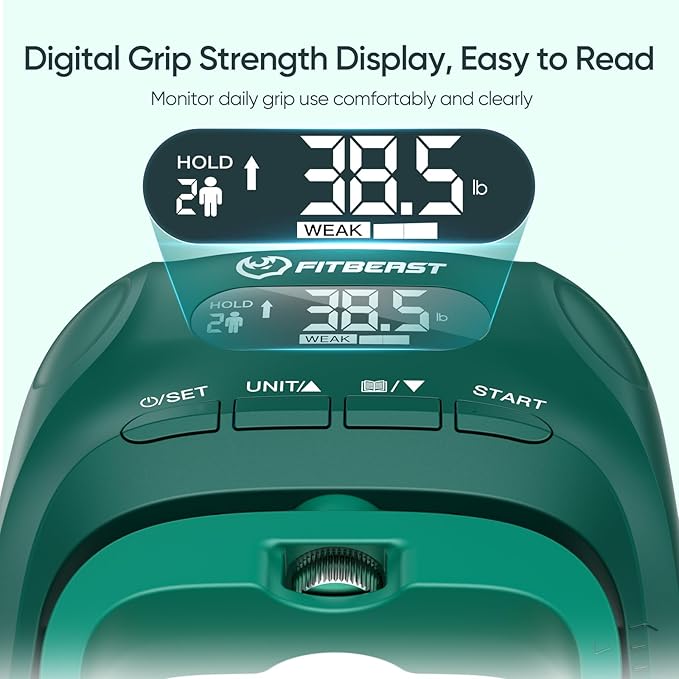 FitBeast Grip Strength Tester Set with Hand Strengthening Tools – Track Progress, Build Strength & Support Hand Recovery (3-in-1 Kit)