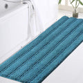 Turquoize Bathroom Rug Non Slip Chenille Bath Mat for Bathroom Thick Plush Rugs for Shower Shaggy Mat Machine Washable Bath Rug Perfect for Bath Room Tub Mat, Size 47" X 17", Turquoise Blue