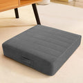 MeMoreCool Square Floor Pillow for Adults and Kids, Large Meditation Cushion with Thick Foam and Washable Tufted Cover, 24-Inch Grey Seat for Sitting and Yoga
