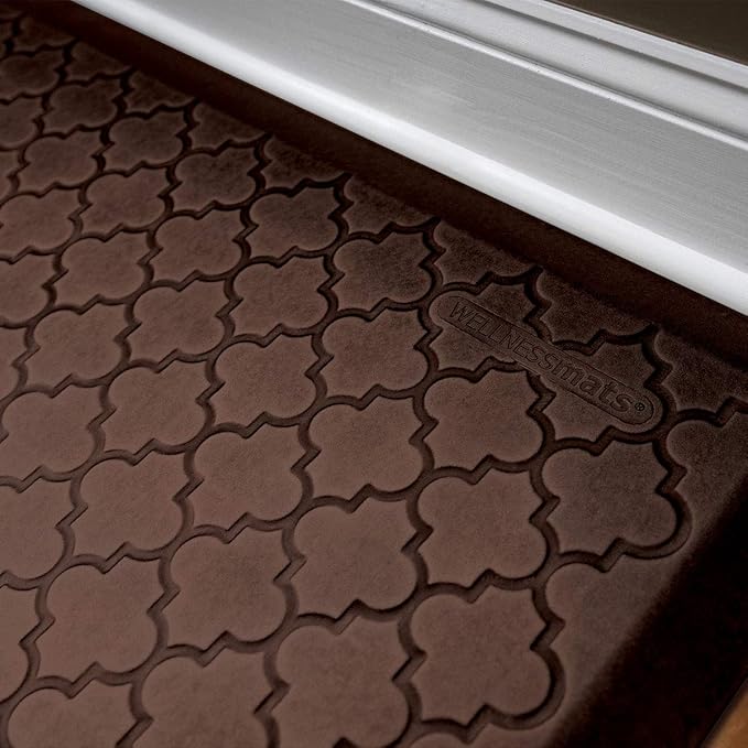 WellnessMats Trellis Collection Anti-Fatigue Floor Mat, Polyurethane – Ergonomic Support Pad for Home, Kitchen, Garage, Office Standing Desk – Water Resistant - Made in USA