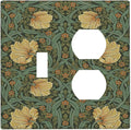 Wallplates William Morris Floral Vintage Flowers Pattern 1 Toggle 1 Duplex Switch Plate Electrical GFCI Faceplate Decorative Light Switch Covers for Bedroom living Room Decor