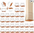 CHUNZEXI 24 Pack Square Chair Leg Floor Protectors for Hardwood Floors, Silicone Felt Covers Pads Caps, Protect Wood Furniture Feet Floors Noise Reduce and Scratch (Square Large & Clear)