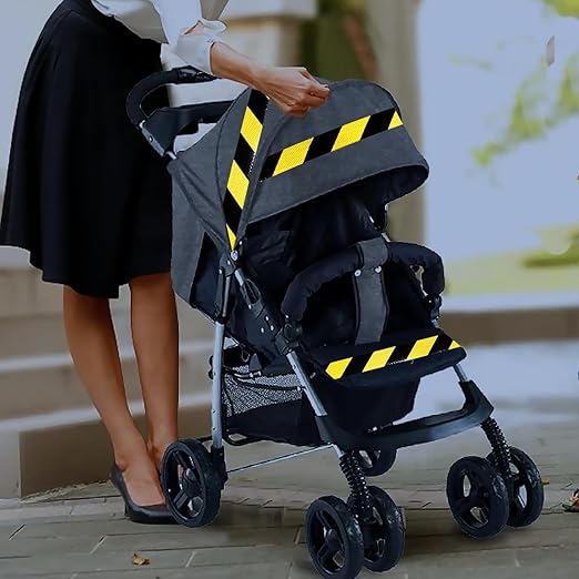 Yellow Black Reflective Tape Outdoor Waterproof 3 inch X 10 feet, High Visibility Hazard Conspicuity Safety Industrial Marking Tape