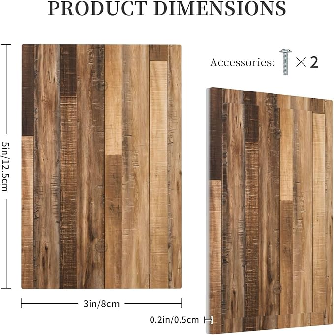 Rustic Brown Wood Splicing Vintage Dark Oak Print Light Switch Cover Plate 1 Gang No Device Blank Electrical Wall Plates Faceplate Decorative Switch Plate Covers for Farmhouse Home Decor