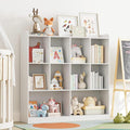 Cozy Castle Bookshelf, 3-Tier Open Bookshelf, 10 Cube Horizontal Bookcase, Storage Organizer with Anti-Tilt Device, Wood Bookcase for Home Office, Bedroom, Living Room, White