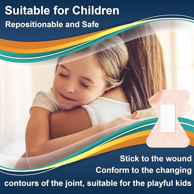 Silicone Fingertip Bandages for Sensitive Fragile Skin 1.8" x 2.4" 25 Counts Knuckle Finger Bandages Flexible Fabric Latex Free Hypoallergenic Breathable Bandage for Adhesive Allergy Wounds