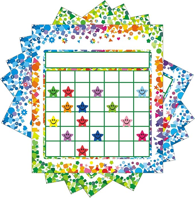 REGELETO 80 Pack Incentive Reward Chart for Classroom Home Behavior for Students with 2400 Pieces Star Stickers