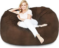 Lumaland Luxurious 5ft Large Bean Bag Chair with Microsuede Cover - Ultra Soft, Foam Filling, Washable Bean Bag Sofa for Kids, Teenagers, Adults - Sack Chair for Dorm, Family Room - Brown