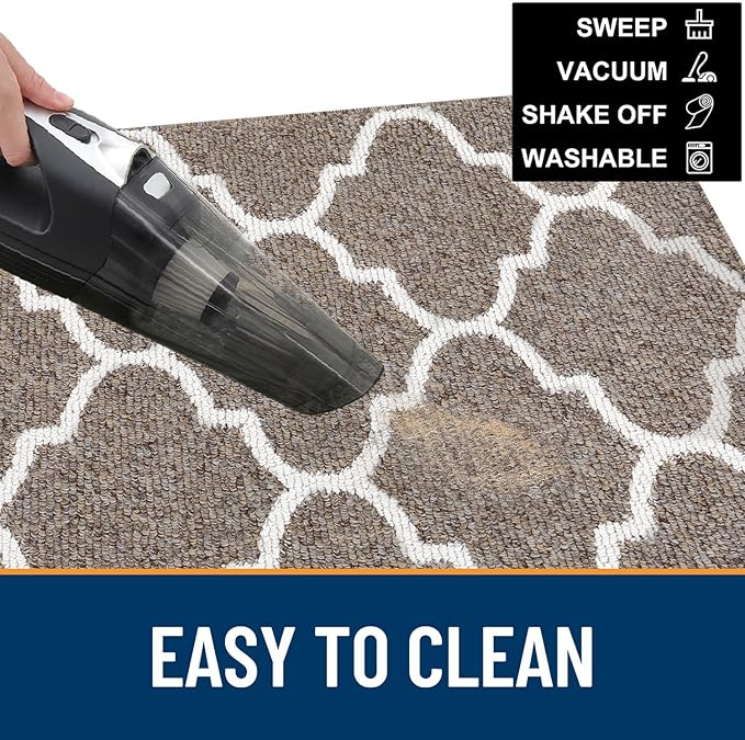 OLANLY Indoor Door Mat, 36x24, Non-Slip Absorbent Resist Dirt Entrance Mat, Washable Low-Profile Inside Floor Doormats for Entryway, Brown
