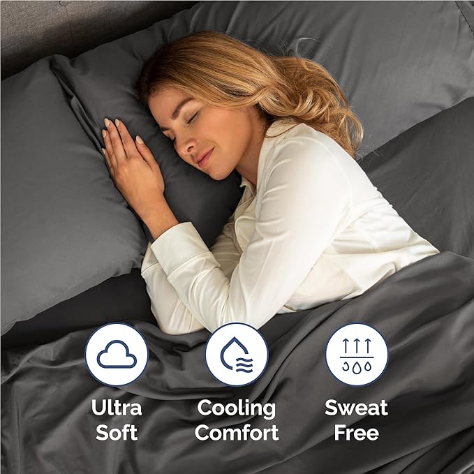 Twin XL 4 Piece Sheet Set - Cooling & Breathable Bed Sheets - Hotel Luxury Bed Sheets for Women, Men, Kids & Teens - Bedding w/Deep Pockets & Easy Fit - Soft & Wrinkle Free - Twin XL Charcoal Sheets