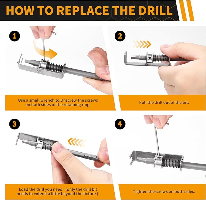 Spring Loaded Screw Holder Bit, 4 PCS Anti-drop Screwdriver Bit Holder for Mechanics, Electricians, DIY Repair, Retaining Tool for Grip Screws in Overhead or One Handed Positions (Phillips+Torx)