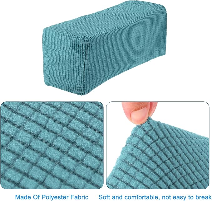 uxcell 2pcs Stretch Armrest Covers for Chairs/Sofas, Couch Arm Covers with Twist Pin, Furniture Protector Slipcovers Light Blue