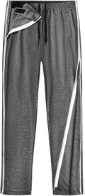 Unisex Tearaway Pants with 2 Side Zippers Snaps for Post Surgery Men Cotton Rip Off Breakaway Pant for Hip Replacement
