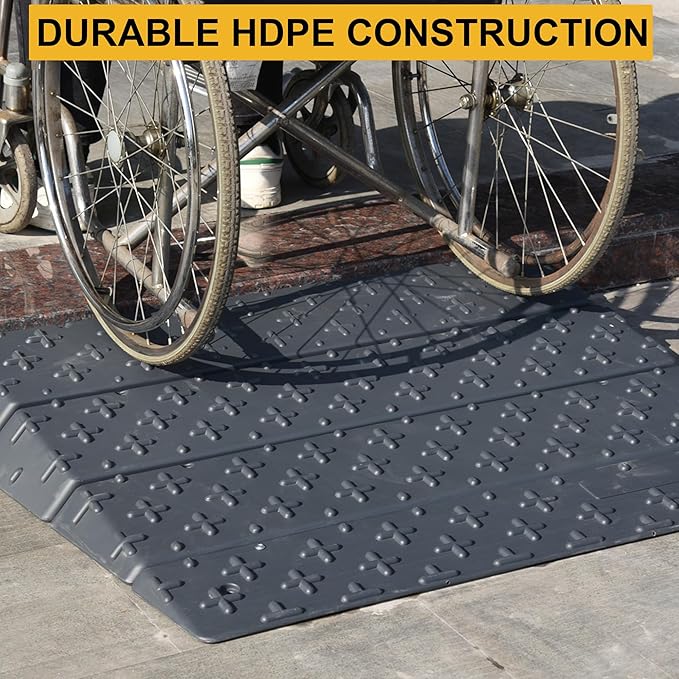 OrangeStar Portable Wheelchair Ramp, 1"/2"/3"/4" Rise Extensible Threshold Ramp for Wheelchair, Scooter, Home Steps, Stairs, Entry, Doorways