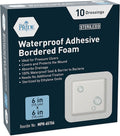 MED PRIDE Waterproof Silicone 6'' X 6'' Foam Wound Dressing (10-Count) Sterile, Adhesive Border | Home or Emergency Healing Support | Partial or Shallow Drainage Coverage