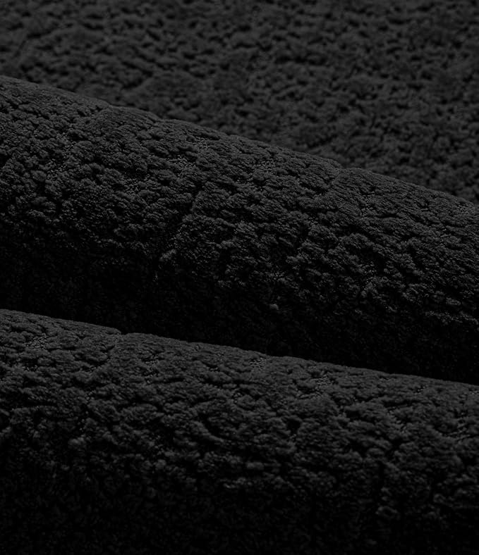 chakme Bathroom Rugs Mat 32x17, Ultra Thin Non Slip Bath Mat Quick Dry Absorbent Bath Mat for Bathroom Floor, (Black, 32"x17")
