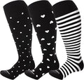 LEVSOX Plus Size Compression Socks for Women Men Wide Calf Extra Large 15-20 mmHg Knee High Sock for Nurses Pregnant Travel