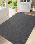 Color&Geometry Ultra Thin Indoor Door Mat 48"x72", Machine Washable Front Door Mat Non Slip, Low Profile Entrance Mat Indoor, Absorbent Carpet for Inside, Entry, Entryway, Dark Grey (FOLD)