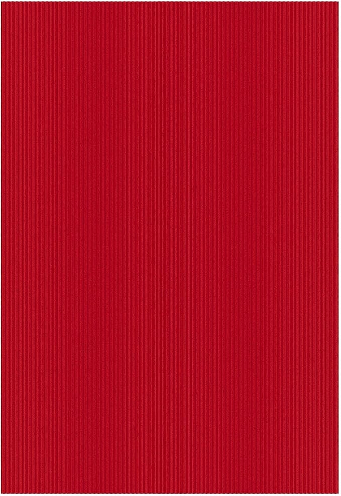 Ottomanson 6'6" x 33' Hallway Runner with Scraper Pile Extra Durable Non-Slip Rug Mat for Indoor & Outdoor Use - Ideal for Kitchen, Entryway, Patio & Garage - High-Traffic Carpet, Red