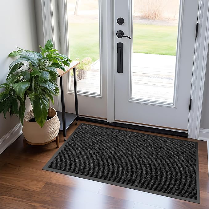 Custom Size Extra Large Front Door Mat, 2FT x 4FT Indoor Outdoor Entrance Commercial Floor Mat, Heavy Duty Dirt Trapper Doormat for Entryway Welcome Mat, Low Profile, Non-Slip, Waterproof