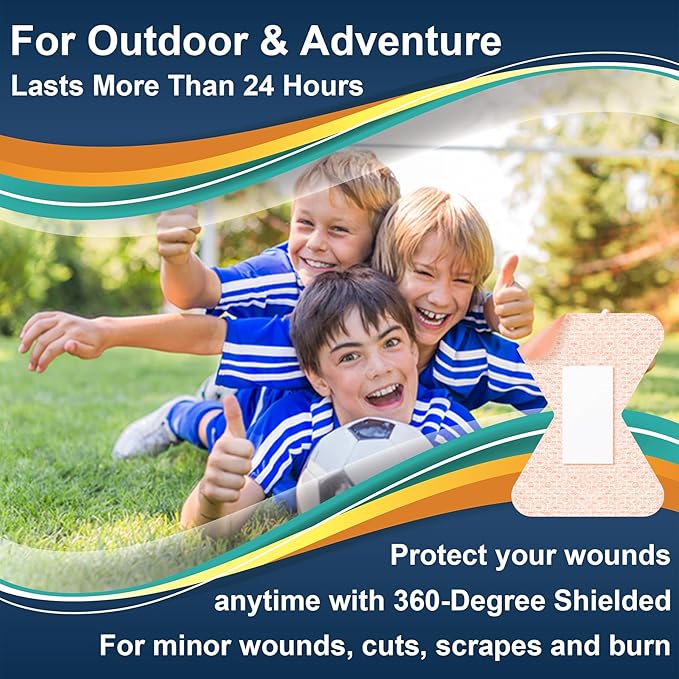 Silicone Fingertip Bandages for Sensitive Fragile Skin 1.8" x 2.4" 25 Counts Knuckle Finger Bandages Flexible Fabric Latex Free Hypoallergenic Breathable Bandage for Adhesive Allergy Wounds