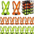 Hercicy 20 Pcs Reflective Vest High Visibility Safety Vests, Adjustable Running Gear Straps Lightweight Reflector for Construction (Green,Orange)