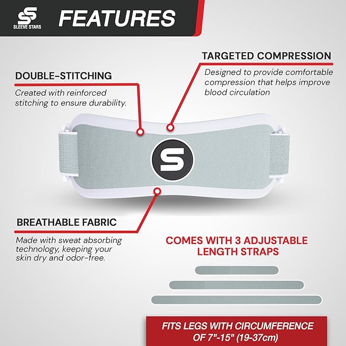 Sleeve Stars Swedish Brand Patellar Tendon Support Strap for Women & Men Effective Osgood Schlatter Knee Brace Youth & Kids Knee Brace with 3 Adjustable Length fits 7"-15" (Single/Mint Green/Kids)