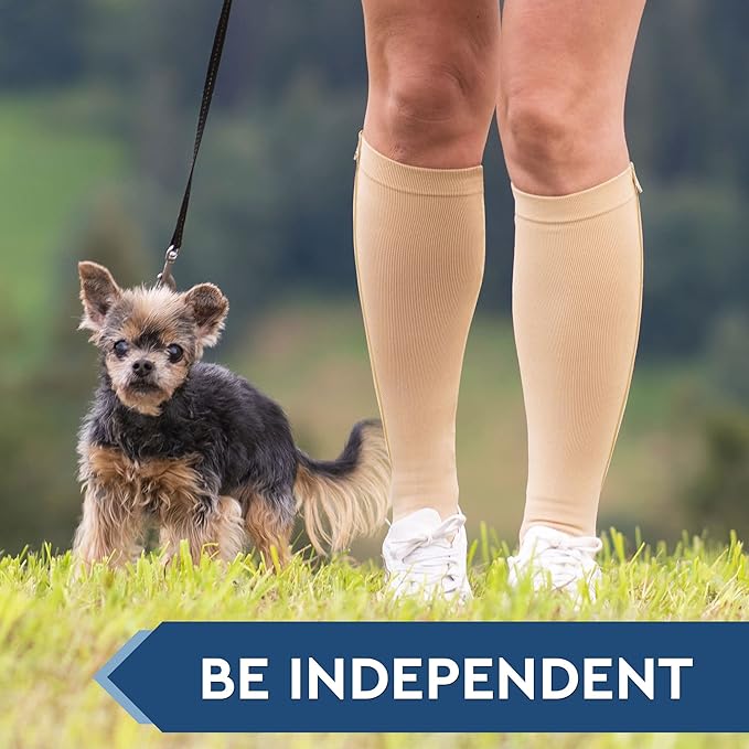 TheraMagic® Zipper Compression Socks for Men & Women, 20-30mmHg Closed Toe Graduated Zippered Compression Stocking