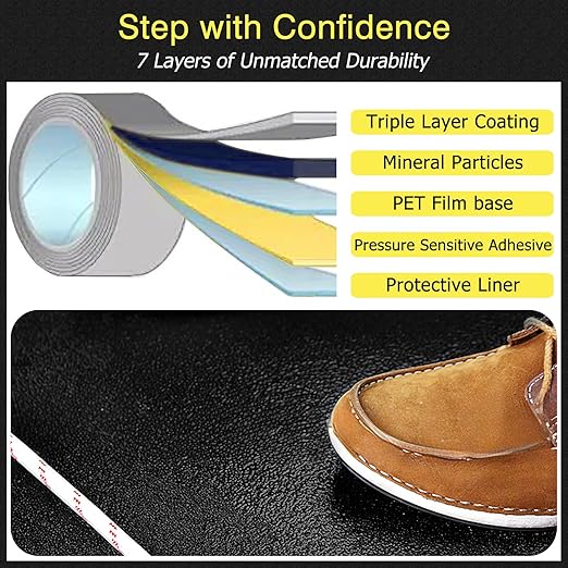 S&X Anti Slip Tape 24 Inch x 33 FT Roll, Grit 60, Extra-Wide Non-Slip Skid Grip Tape for Outdoor Stair Treads, Wooden Steps & Exterior Grips, Waterproof, Durable, Long-Lasting