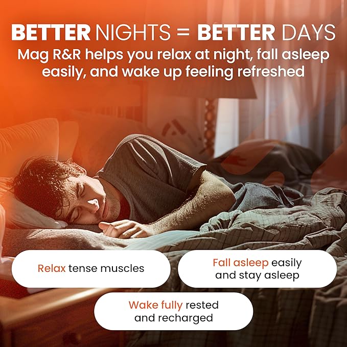 SaltWrap Mag R&R - Nighttime Muscle Cramps Support, Natural Sleep Support for Adults with Magnesium Glycinate for Muscle Spasm and Leg Cramps Relief, 90 Capsules