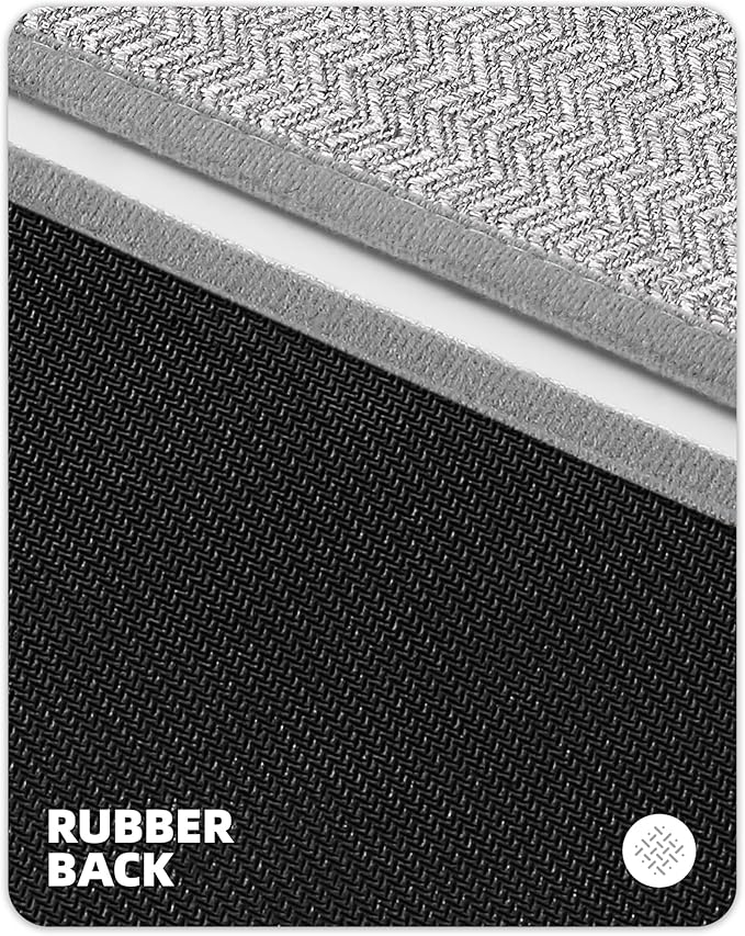 Color&Geometry Kitchen Rugs Set Kitchen Mats for Floor 2 Piece, 17"X29"+17"X59" Light Grey Kitchen Rugs Non Slip Washable with Rubber Backing, Quick Dry Low Pile Kitchen Runner Rug Kitchen Sink Mat