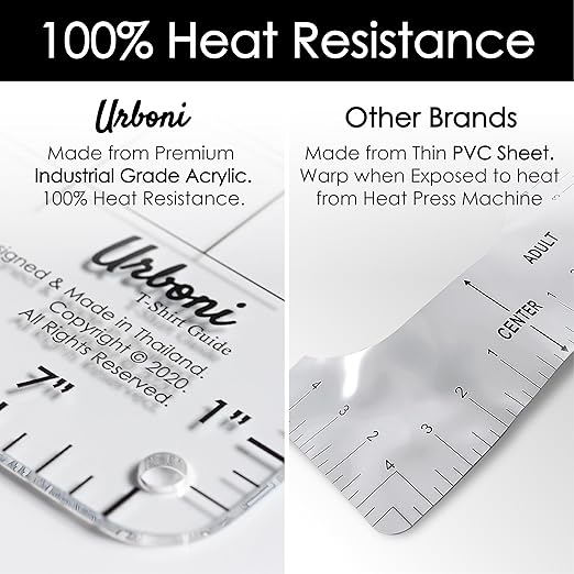 (Extended Size) Tshirt Ruler Guide for Vinyl Alignment – T Shirt Measurement Tool, Center Placement Guide for Heat Press, Shirt Ruler, Left Chest Logo, DTF, HTV, Sublimation, Shirt Alignment Tool