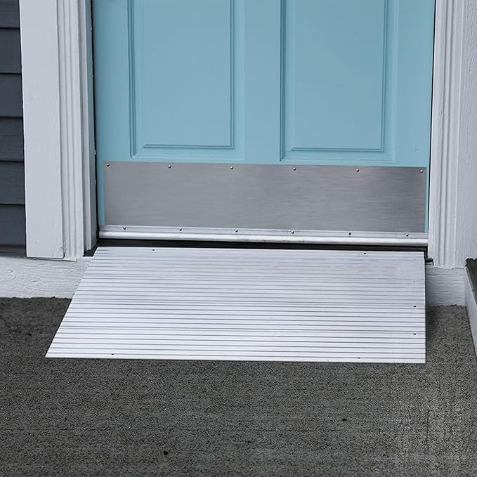 EZ-ACCESS - Threshold Ramps for Doorways - Portable Wheelchair Ramp for Home Steps, Aluminum Door Threshold Sliding Doors, Walker & Wheelchair Access - Adjustable Modular Transitions, 2" Rise