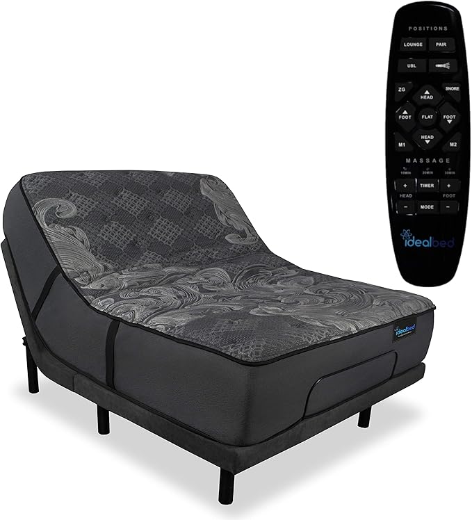 iDealBed iQ5 Luxury Hybrid Mattress and Adjustable Bed Sleep System, Pressure Relief Sleep, Zero Gravity, Anti-Snore, Custom Comfort Positions (California King, Luxury Plush (Medium Soft) + 4i Custom)