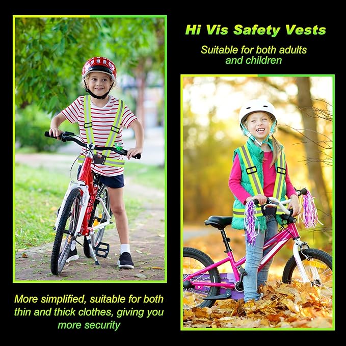Hercicy 12 Pcs Reflective Vest High Visibility Safety Vests, Adjustable Running Gear Straps Lightweight Reflector for Construction (Yellow)