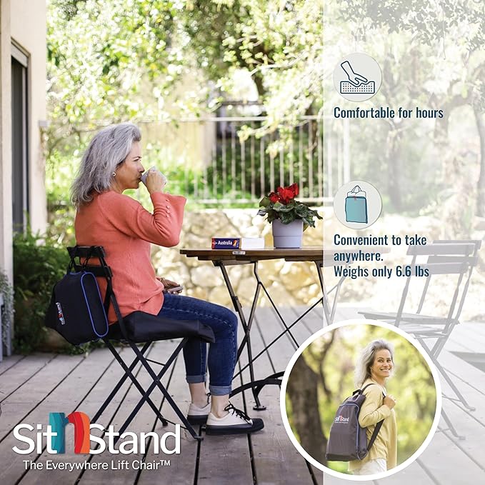 SitnStand Lift Assist Compact for Travel- 400lb Capacity Chair Lift Assist for Seniors, 100% Stand Assist Chair Lifts for Elderly, Lightweight Sit-to-Stand Lift Seat
