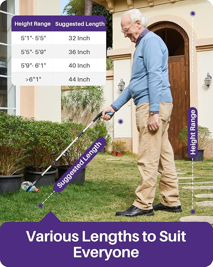 32 Inch Grabber Reacher Tool for Seniors 2 Pack, Foldable Reacher Grabbers Pickup Stick with Anti-Slip 360° Rotating Jaw, 4" Wide Extended Claw with Magnet for Disabled, After Surgery Recovery