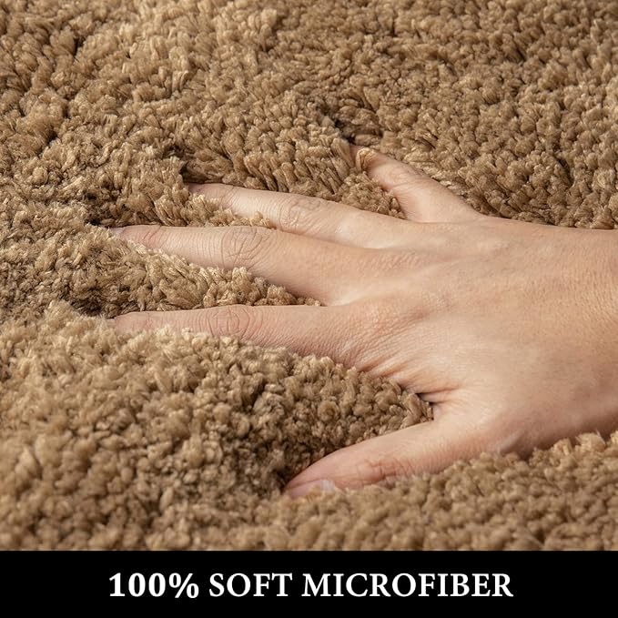MIULEE Light Brown Bathroom Runner Rug 24x60 Inches, Long Bath Mat for Bathroom Floor Bathtub Showers, Machine Washable Absorbent Microfiber Carpet with TPR Anti-Slip Back