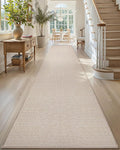 Color&Geometry Front Door Mat Indoor 26"x95", Ultra Non Slip Rubber Backed Dirt Trapper, Low Profile Thin washable, Easy Clean Entry Entryway Rug Door Mat Indoor Entrance, Khaki (Rolled-up NO Creases)