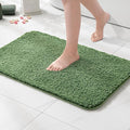 MIULEE Extra Thick Non Slip Bathroom Rug Shaggy Soft Bath Mat Plush Microfiber Absorbent Water for Shower Tub Machine Washable (Moss Green, 24x44 Inches)