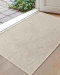 Color&Geometry Extremely White Beige Ultra Thin Indoor Door Mat 32"x48", Machine Washable Front Door Mat Non Slip, Low Profile Entrance Mat Indoor, Absorbent Carpet for Inside, Entry, Entryway (FOLD)