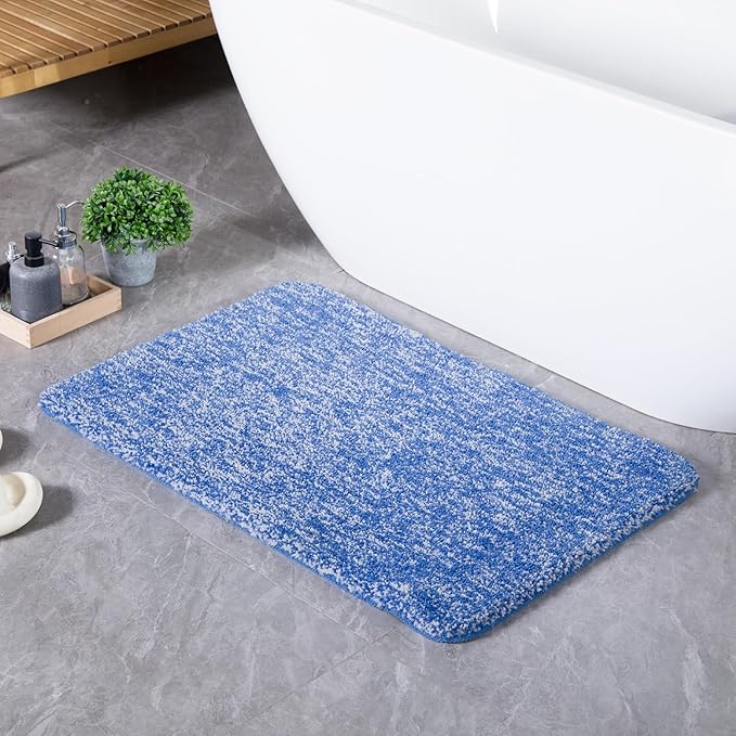 Luxury Quick Dry Non-Slip Bathroom Rugs【24'' x 36'' Night Blue】 Highly Absorbent Washable and Ultra Soft, Extra Thick Fluffy Bath Mats for Shower/Kitchen/Bathtub Floor