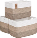 Woven Storage Baskets, Baskets for Organizing, 3 Pack Woven Basket for Storage, Storage Baskets for Shelf, Towel, Toy, Book, Closet, Baby 15"×10"×9"