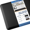 KitchenClouds Kitchen Mat Cushioned Anti Fatigue Rug 17.3"x60" Waterproof Non Slip Standing Desk Mat Comfort Floor Mats for House Sink Office (Black)
