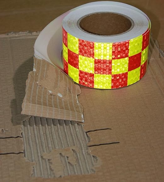 Reflective Tape 3 inch X 66 feet X 10 Rolls, Outdoor Waterproof Hazard Conspicuity Safety Warning Industrial Marking Tape