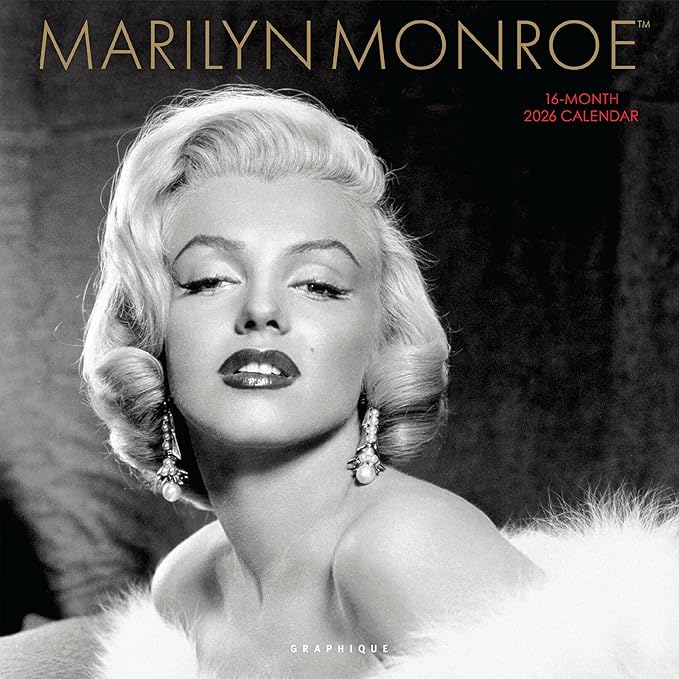 Graphique 2026 Marilyn Monroe Wall Calendar | 12” x 12” | Thick Paper | Home & Office Organizer | Large Monthly Grid | 3 Languages & Marked Holidays | 4 Month Preview Page for 2027