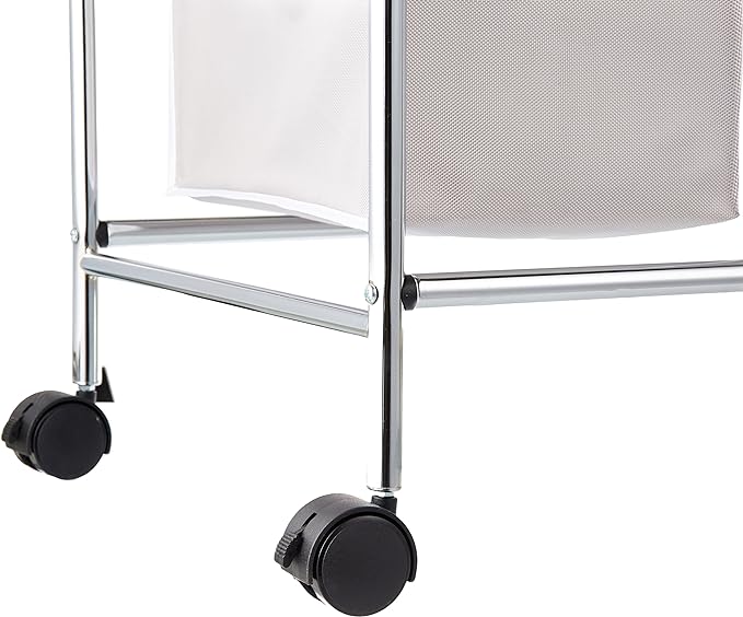 Amazon Basics 3-Bag Rectangular Laundry Bag Hamper Sorter Basket, Gray