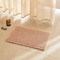 Waffle Bath Mat, Boho Bathroom Rugs Non Slip Washable Super Absorbent Quick Dry Bath Mat Farmhouse Bathroom Decor, 24"x16" Light Peach