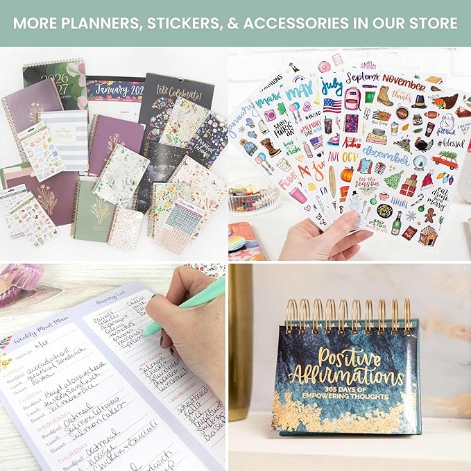 bloom daily planners HARDCOVER 2026 Planner (January to December) - 8.5” x 11” Weekly & Monthly Dated Agenda Organizer Book with Stickers & Tabs - Spread Kindness Like Wildflowers